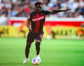 Bayer Leverkusen winger Nathan Tella celebrates Super Eagles call-up with first Bundesliga goal 