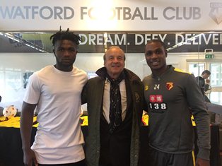 Super Eagles Coach Visits Injured Watford Striker Isaac Success (Photo)