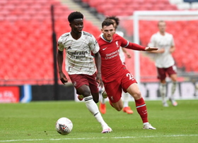 Saka Provides Assist For Aubameyang As Arsenal Beat Liverpool In FA Community Shield