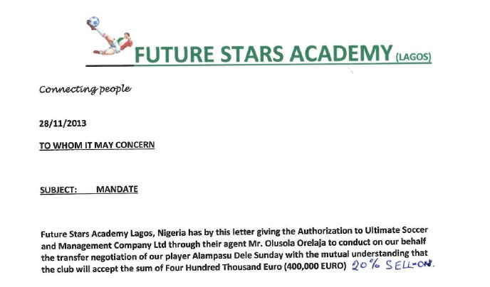 Fraud Involved In Transfer Of Dele Alampasu To Estoril, Remo Stars Aiding And Abetting Agent Olusola Orelaja 