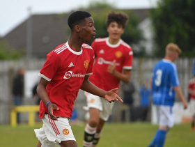 Spanish-Nigerian striker on target for Man Utd youth team in loss to Bradford City  