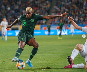 Osimhen Uses Nine Words To Celebrate His First Goal In Super Eagles Colours 