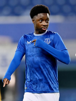 History-maker: Nigerian midfielder becomes first footballer to kick a ball at Everton's new stadium