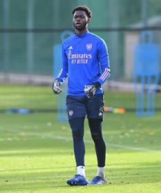 Promising goalkeeper Okonkwo watching Arsenal battle Brighton & Hove from the stands