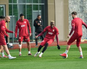 No cause for alarm: Osimhen pictured training at Galatasaray after asking to be subbed off last game